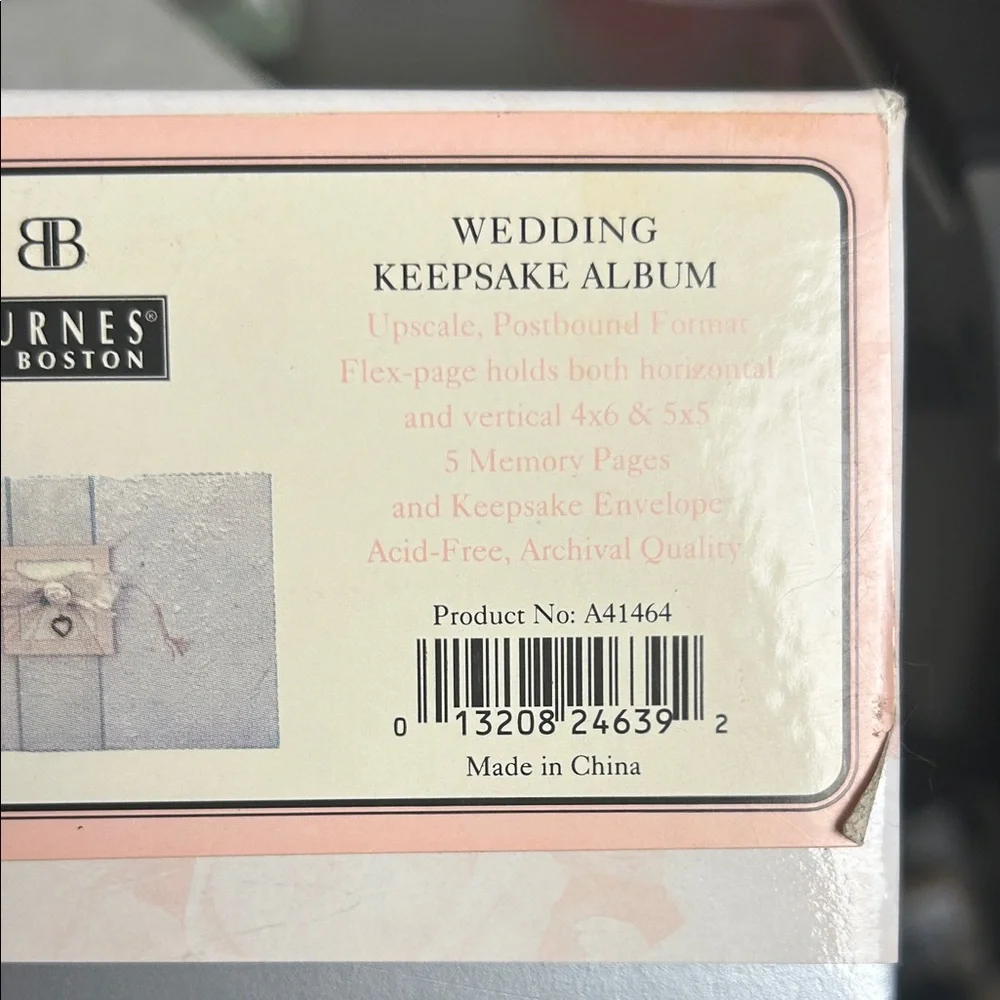 Burnes Of Boston Romantic Wedding Keepsake Album - Pink‎ and Silver
